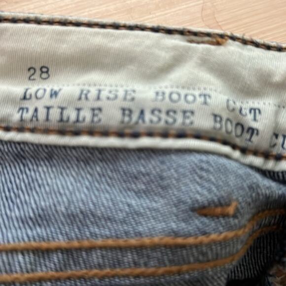 Lands End Canvas Low Rise Taille Basse Boot cut Jeans SIZE 28 - Picture 4 of 4